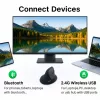 EQUIP ergonomische vertikale Funkmaus für Rechtshänder, 1600 DPI, RF Wireless + Bluetooth, wiederaufladbar, 6 Tasten, schwarz