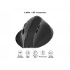 EQUIP ergonomische vertikale Funkmaus für Rechtshänder, 1600 DPI, RF Wireless + Bluetooth, wiederaufladbar, 6 Tasten, schwarz