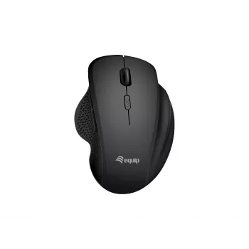 EQUIP 6-Tasten wiederaufladbare Dual-Mode-Funkmaus – Rechtshänder, optisch 1600 DPI, RF Wireless + Bluetooth, Schwarz