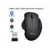 EQUIP 6-Tasten wiederaufladbare Dual-Mode-Funkmaus – Rechtshänder, optisch 1600 DPI, RF Wireless + Bluetooth, Schwarz