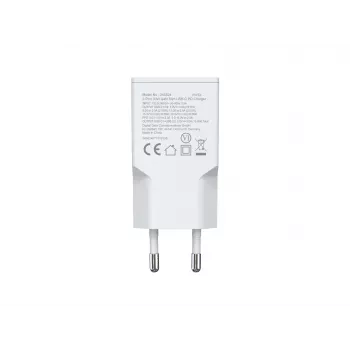 EQUIP 2-Port 30W GaN schlank USB-C PD Ladegerät — 2 USB-C Anschlüsse, 100–240 V Eingang, max. 20 V Ausgang, weiß