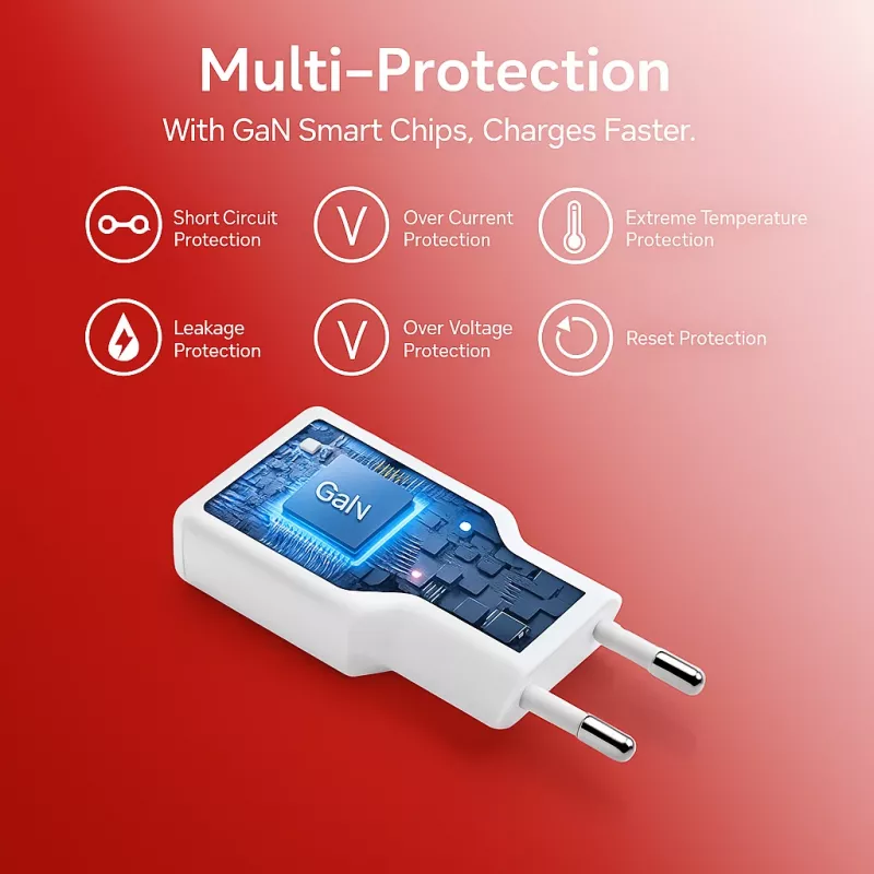 EQUIP 2-Port 30W GaN schlank USB-C PD Ladegerät — 2 USB-C Anschlüsse, 100–240 V Eingang, max. 20 V Ausgang, weiß