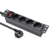 Steckdosenleiste QOLTEC 54603 — 1U Rack-montierbar, 16A Eingang, 4× Schutzkontakt-Steckdosen