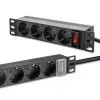 Steckdosenleiste QOLTEC 54603 — 1U Rack-montierbar, 16A Eingang, 4× Schutzkontakt-Steckdosen
