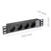Steckdosenleiste QOLTEC 54603 — 1U Rack-montierbar, 16A Eingang, 4× Schutzkontakt-Steckdosen