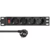 Steckdosenleiste QOLTEC 54603 — 1U Rack-montierbar, 16A Eingang, 4× Schutzkontakt-Steckdosen
