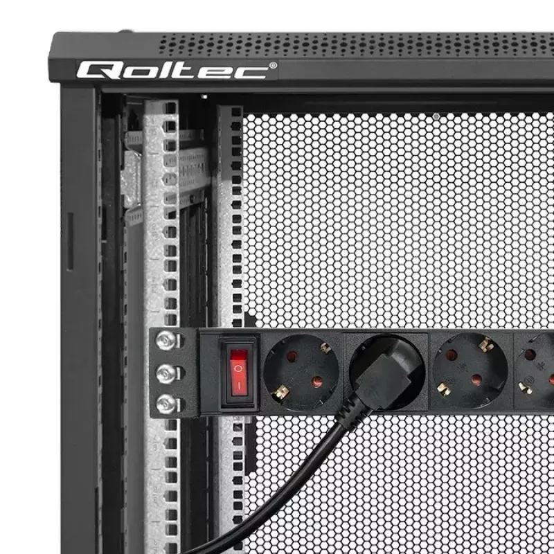 Steckdosenleiste QOLTEC 54603 — 1U Rack-montierbar, 16A Eingang, 4× Schutzkontakt-Steckdosen