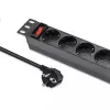 Steckdosenleiste QOLTEC 54603 — 1U Rack-montierbar, 16A Eingang, 4× Schutzkontakt-Steckdosen