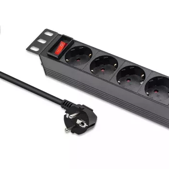 Steckdosenleiste QOLTEC 54603 — 1U Rack-montierbar, 16A Eingang, 4× Schutzkontakt-Steckdosen