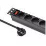 Steckdosenleiste QOLTEC 54603 — 1U Rack-montierbar, 16A Eingang, 4× Schutzkontakt-Steckdosen