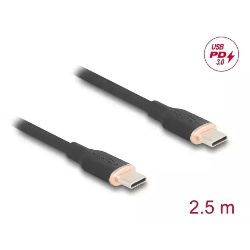 USB-Kabel DeLOCK 81239 2,5 m USB-C Schwarz USB 2.0 0,48 Gbit/s