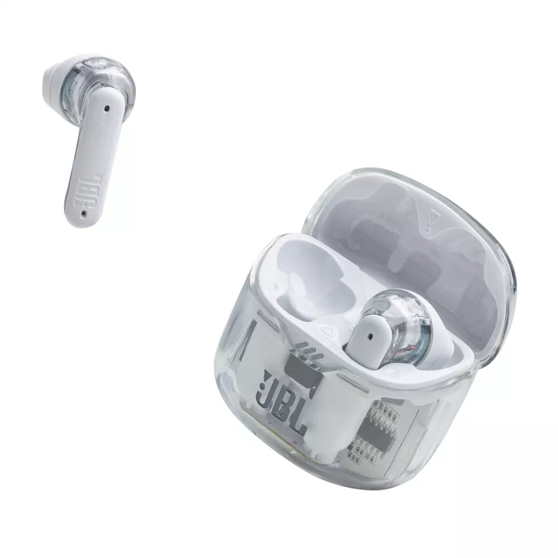 JBL Tune Flex Ghost Edition Headset True Wireless Stereo (TWS) In-ear Anrufe/Musik Bluetooth Transparent, Weiß
