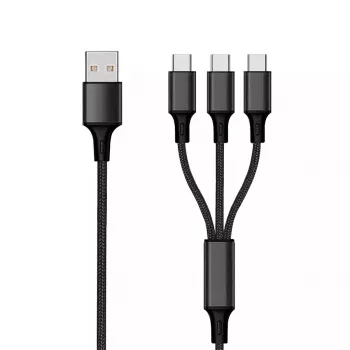 USB-Kabel 2GO 797156 1,5 m USB B 3 x USB C Schwarz