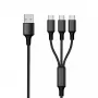 USB-Kabel 2GO 797156 1,5 m USB B 3 x USB C Schwarz