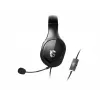 MSI IMMERSE GH20 Gaming-Headset '3,5-mm-Inline mit Audio-Splitter-Zubehör, Schwarz, 40-mm-Treiber, unidirektionales Mikrofon, PC- und plattformübergreifende Kompatibilität'