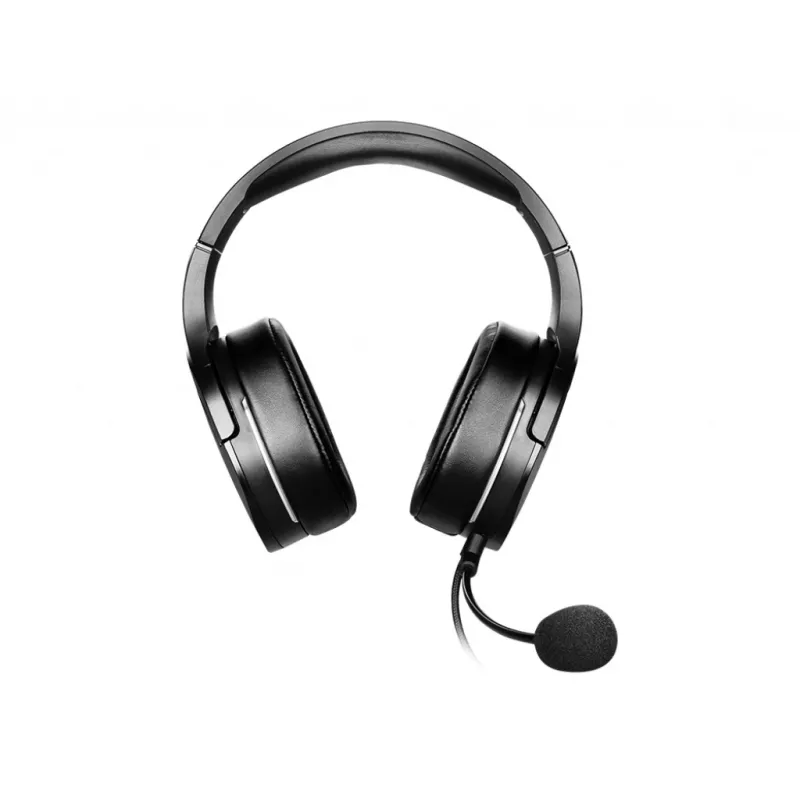 MSI IMMERSE GH20 Gaming-Headset '3,5-mm-Inline mit Audio-Splitter-Zubehör, Schwarz, 40-mm-Treiber, unidirektionales Mikrofon, PC- und plattformübergreifende Kompatibilität'