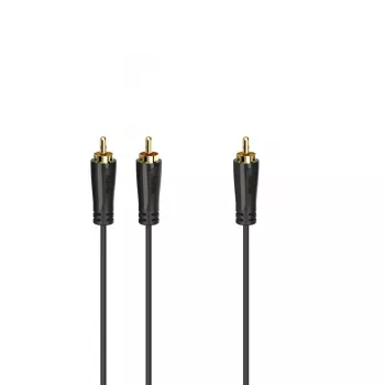 Audiokabel Hama 00205097 5m RCA 2 x RCA Stecker vergoldet Schwarz