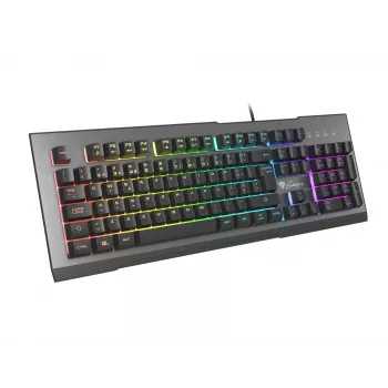 GENESIS Rhod 500 RGB Tastatur Gaming USB QWERTY Portugiesisch Schwarz, Silber