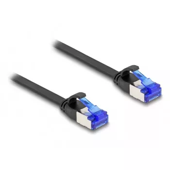 Netzwerkkabel DeLOCK RJ45 Flach-Patchkabel Stecker auf Stecker Cat.6A 0,5 m schwarz