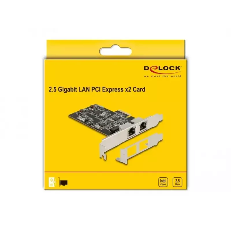 DeLOCK PCI Express x2 Karte auf 2 x RJ45 2.5 Gigabit LAN i225