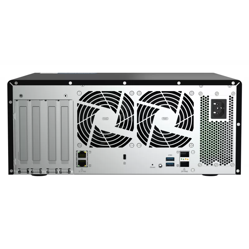 NAS Tower QNAP TS-h1290FX — EPYC 7302P 3,0 GHz, 128 GB DDR4, 12 Einschübe, QuTS hero, Schwarz