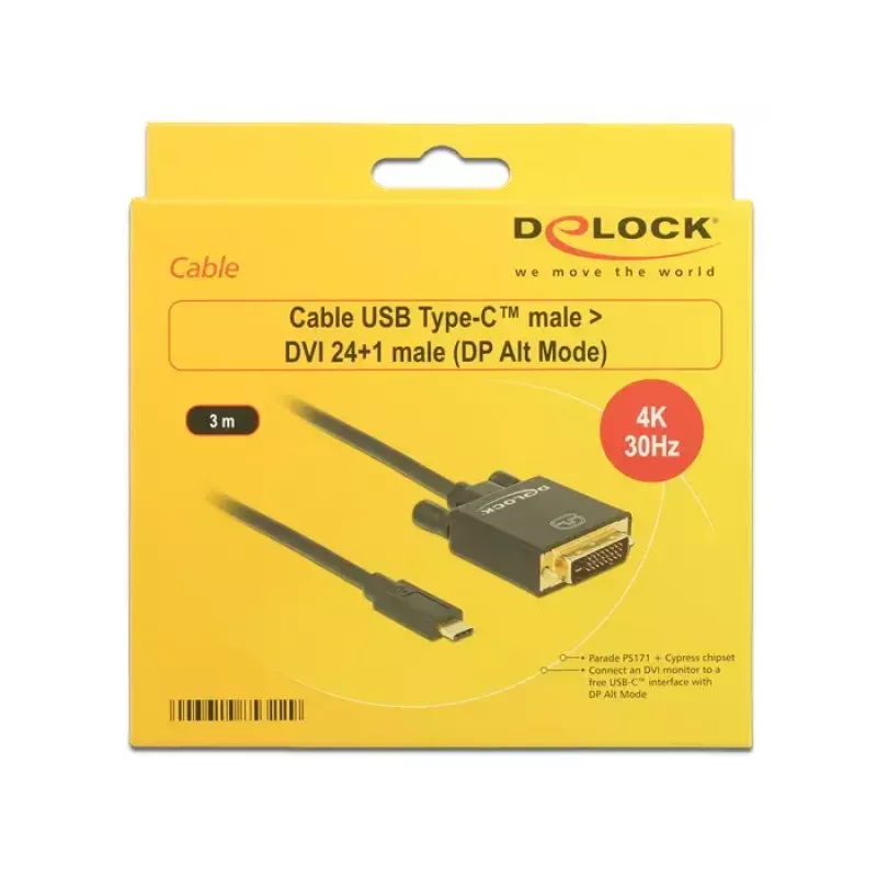 USB-C auf DVI Adapter DeLOCK 3m 85322