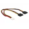 DeLOCK Kabel 0,3m Floppy 4p/2x SATA 15p