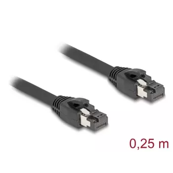 DeLOCK RJ45-Netzwerkkabel Cat.8.1 S/FTP 25 cm 40 Gbit/s Schwarz