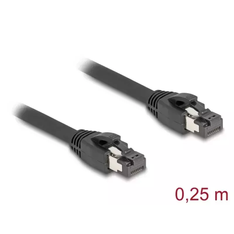 DeLOCK RJ45-Netzwerkkabel Cat.8.1 S/FTP 25 cm 40 Gbit/s Schwarz