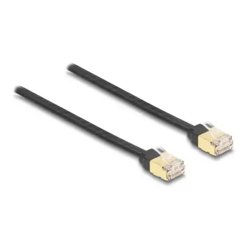 DeLOCK RJ45 Aufrollkabel Cat.6A STP 1,5 m schwarz gelb