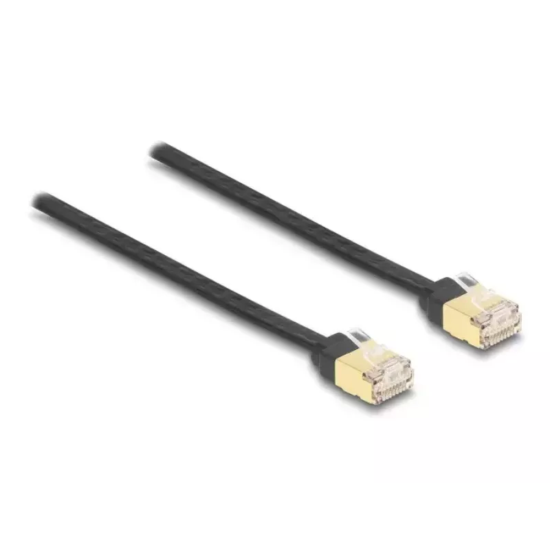 DeLOCK RJ45 Aufrollkabel Cat.6A STP 1,5 m schwarz gelb