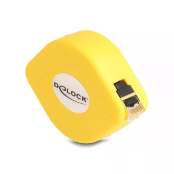 DeLOCK RJ45 Aufrollkabel Cat.6A STP 1,5 m schwarz gelb