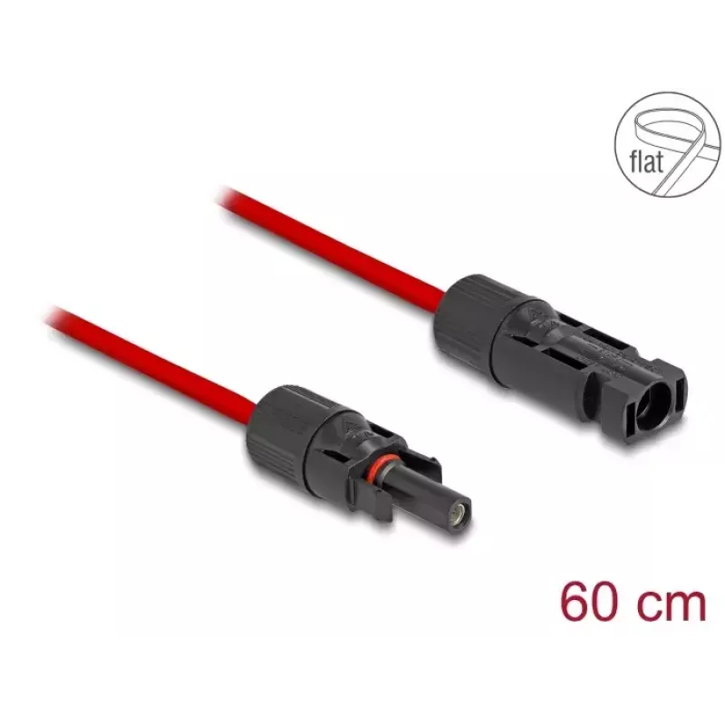 Kabel DeLOCK DL4 Solar-Flachkabel Stecker auf Buchse 60 cm rot 3,3 mm²