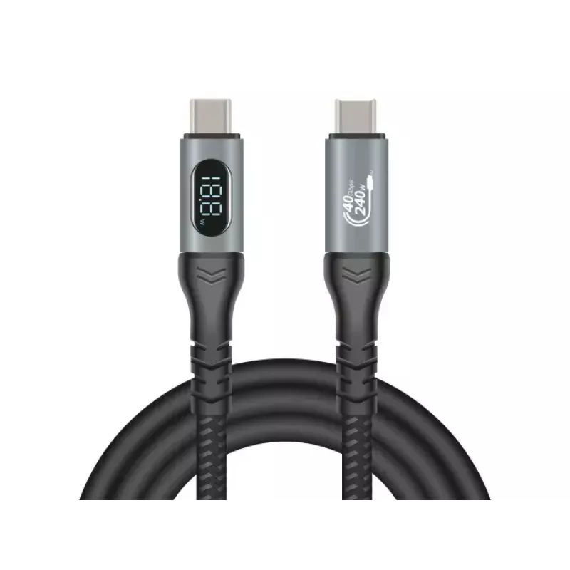 DeLOCK USB 40 Gbps Daten- und Schnelllade-Koaxialkabel 1 m USB PD 3.1 240 W