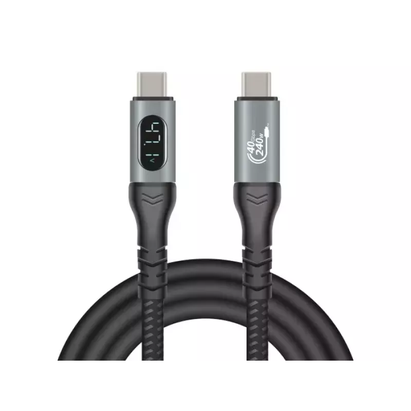 DeLOCK USB 40 Gbps Daten- und Schnelllade-Koaxialkabel 1 m USB PD 3.1 240 W