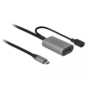 USB-Kabel DeLOCK 85391 USB 3.2 Gen 1 5 m USB-A USB-C Schwarz Grau