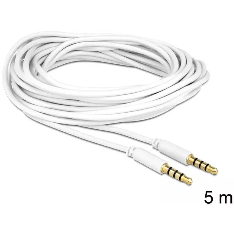Audiokabel 3,5 mm Stecker auf Stecker DeLOCK 83443 5 m Weiß