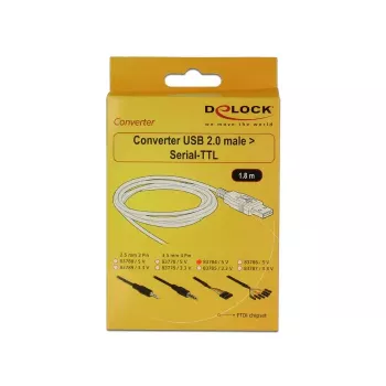 USB-Kabel DeLOCK 1,8 m USB2.0-A/TTL 6-polig Schwarz
