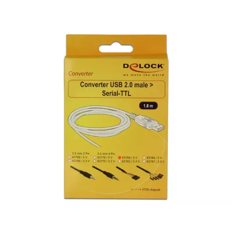 USB-Kabel DeLOCK 1,8 m USB2.0-A/TTL 6-polig Schwarz