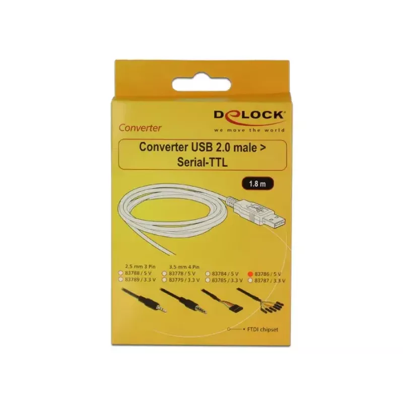 USB-Kabel DeLOCK 1,8 m USB2.0-A/TTL 6-polig Schwarz