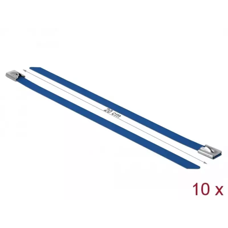 Kabelbinder DeLOCK 18797 Stahl Blau 200 mm 10 Stück