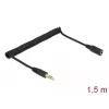 Spiralkabel-Verlängerung DeLOCK 86768 3,5mm Stecker auf Buchse 1,5m Schwarz