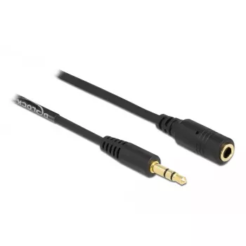 Spiralkabel-Verlängerung DeLOCK 86768 3,5mm Stecker auf Buchse 1,5m Schwarz