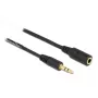 Spiralkabel-Verlängerung DeLOCK 86768 3,5mm Stecker auf Buchse 1,5m Schwarz