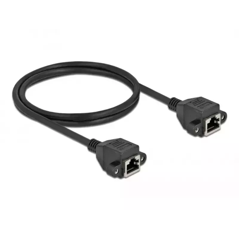 Netzwerkkabel DeLOCK Cat.6A RJ45 zu RJ45 1m Schwarz