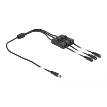 DC-Kabel DeLOCK 86795 5,5 x 2,1 mm Stecker auf 3 x Buchse mit Schalter 1 m