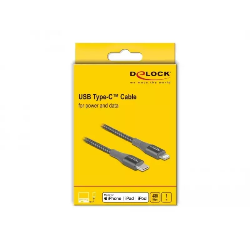 Daten- und Ladekabel USB Type-C auf Lightning DeLOCK 86631