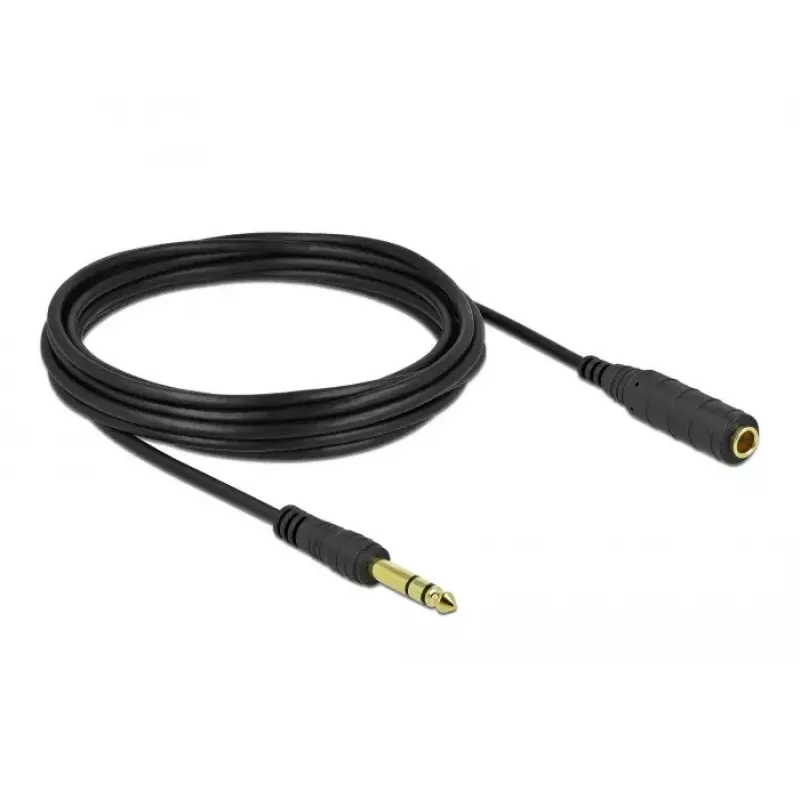 Stereo-Klinken-Verlängerungskabel DeLOCK 86767 6,35 mm 5 m Schwarz