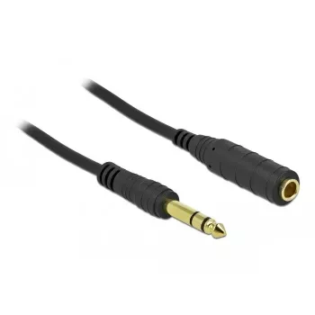 Stereo-Klinken-Verlängerungskabel DeLOCK 86767 6,35 mm 5 m Schwarz