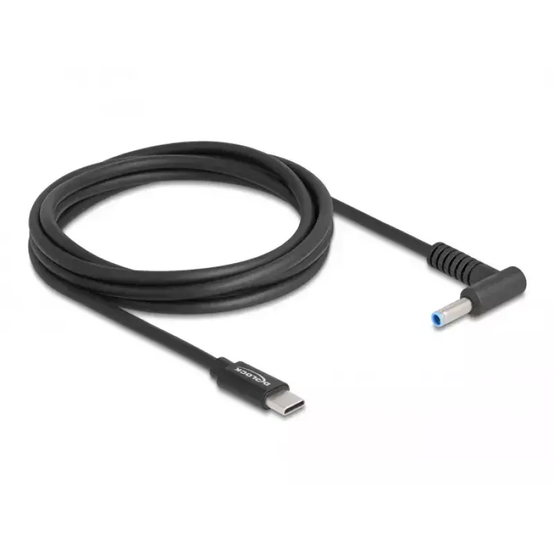 DeLOCK Laptop-Ladekabel USB Type-C Stecker auf HP 4,5 x 3,0 mm Stecker 1,5 m 20 V 3 A